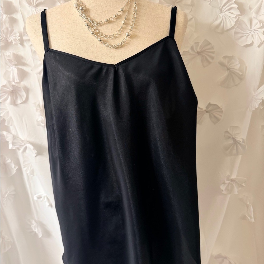 Calvin Klein Black Blouse Size 1X - Layered Chiffon Ruffle Blouse Top - Picture 9 of 12